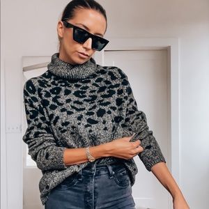 Leopard Turtleneck Sweater